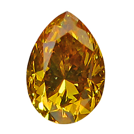 0.46 ct Pear Shape Diamond : Fancy Vivid Orange Yellow / SI2