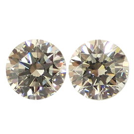 2.40 cttw Pair of Round Natural Diamonds : K / VS1