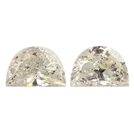 0.51 cttw Pair of Half Moon Natural Diamonds : H / SI2