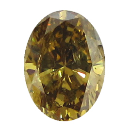 0.74 ct Oval Natural Diamond : Brownish Greenish Yellow / SI2
