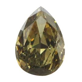 0.39 ct Pear Shape Diamond : Fancy Dark Brown Greenish yellow / SI2