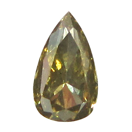 0.19 ct Pear Shape Diamond : Fancy Yellow Gray Green / I1