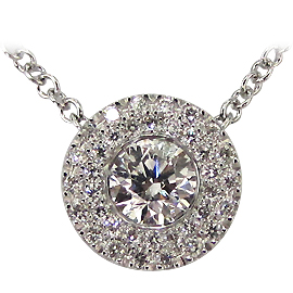 18K White Gold Drop Pendant : 0.60 cttw Diamonds