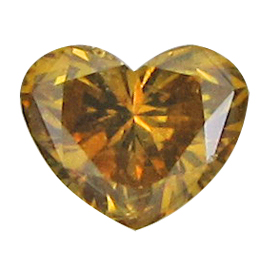 0.39 ct Heart Shape Diamond : Fancy Deep Brownish Orangy Yellow / SI3