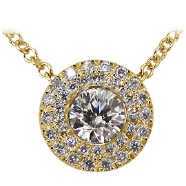 18K Yellow Gold Drop Pendant : 0.60 cttw Diamonds