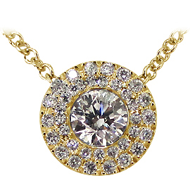 18K Yellow Gold Drop Pendant : 0.60 cttw Diamonds