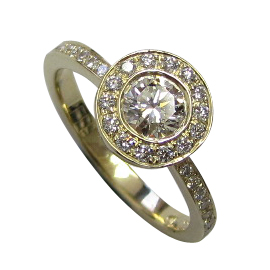 18K Yellow Gold Multi Stone Ring : 0.70 cttw Diamonds