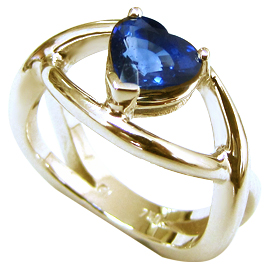 18K Yellow Gold Solitaire Ring : 2.00 ct Sapphire
