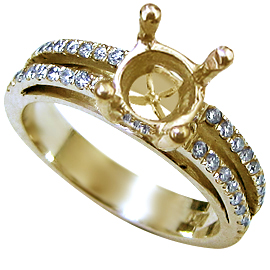 18K Yellow Gold Multi Stone Setting : 0.36 cttw Diamonds