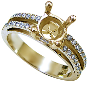 18K Yellow Gold 0.36cttw Diamond Setting