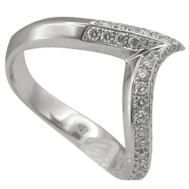 18K White Gold Band : 0.75 cttw Diamonds