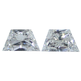 0.64 cttw Pair of Trapezoid Brilliant Cut Natural Diamonds : G / SI2