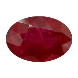0.65 ct Oval Ruby : Rich Red