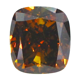 1.61 ct Cushion Cut Diamond : Fancy Deep Orange Brown / VS2