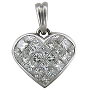 18K White Gold 2.20cttw Diamond Pendant