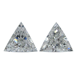 0.97 cttw Pair of Trillion Diamonds : F / SI1
