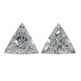 0.97 cttw Pair of Trillion Natural Diamonds : F / SI1