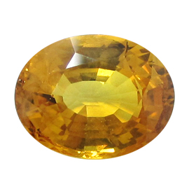 7.50 ct Oval Yellow Sapphire : Orangish Yellow