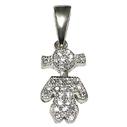 14K White Gold 0.18cttw Diamond Pendant