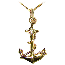 14K Yellow Gold Anchor Pendant