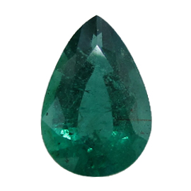 1.38 ct Pear Shape Emerald : Rich Green