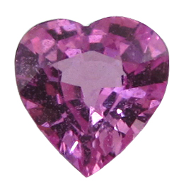 0.59 ct Heart Shape Pink Sapphire : Rich Pink