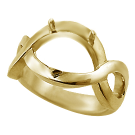 18K Yellow Gold Solitaire Setting