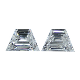 0.83 cttw Pair of Trapezoid Diamonds : H / VS2