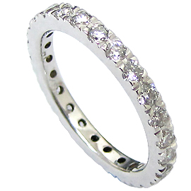 18K White Gold Band : 1.00 cttw Diamonds