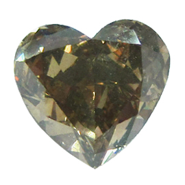 2.09 ct Heart Shape Diamond : Fancy Dark Brown-Greenish Yellow