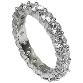 18K White Gold Band : 3.00 cttw Diamonds