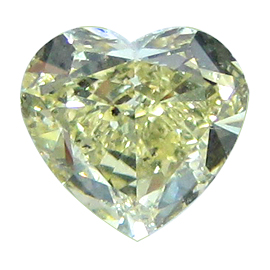 2.16 ct Heart Shape Natural Diamond : Light Yellow / SI2