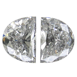 1.26 cttw Pair of Half Moon Natural Diamonds : E / SI1