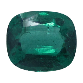 1.37 ct Cushion Cut Emerald : Deep Rich Green