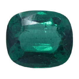 1.37 ct Deep Rich Green Cushion Cut Natural Emerald