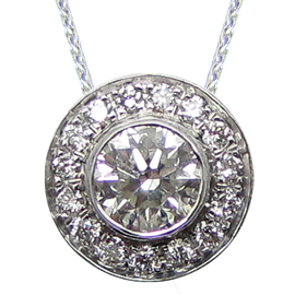 18K White Gold Drop Pendant : 0.53 cttw Diamonds