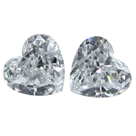 1.51 cttw Pair of Heart Shape Natural Diamonds : E / SI1