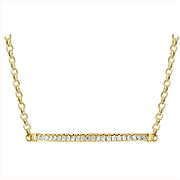 14K Yellow Gold 0.30cttw Diamond Bar Necklace