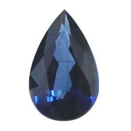 0.97 ct Pear Shape Blue Sapphire : Deep Rich Blue