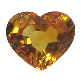 4.60 ct Heart Shape Yellow Sapphire : Golden Yellow