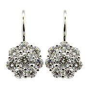 18K White Gold 2.00cttw Diamond Earrings