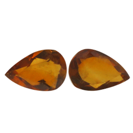1.30 cttw Golden Yellow Pair of Pear Shape Natural Citrines