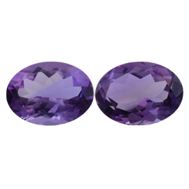 18.46 cttw Pair of Oval Amethysts : Rich Purple