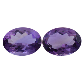 18.46 cttw Rich Purple Pair of Oval Natural Amethysts