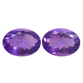 22.26 cttw Pair of Oval Amethysts : Fine Pink