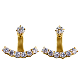 18K Yellow Gold Drop Earrings : 1.65 cttw Diamonds