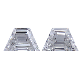 0.62 cttw Pair of Trapezoid Step Cut Diamonds : E / VS2
