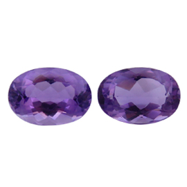 19.30 cttw Rich Purple Pair of Oval Natural Amethysts