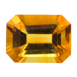 1.27 ct Emerald Cut Citrine : Golden Yellow
