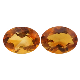 2.22 cttw Pair of Oval Citrines : Golden Yellow